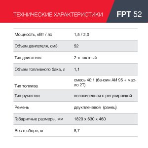 Бензиновый триммер FUBAG FPT 52 в Архангельске фото