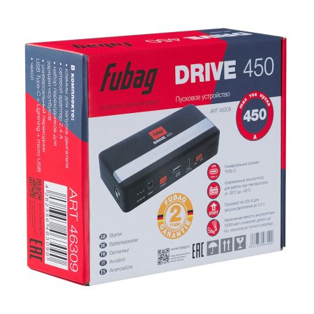 Пусковое устройство FUBAG DRIVE 450 с разъемом type-C на входе в Архангельске фото