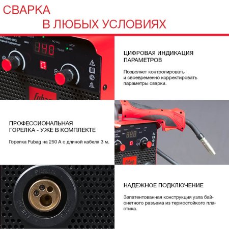 FUBAG Сварочный полуавтомат IRMIG 180 SYN с горелкой 250 А 3 м в комплекте в Архангельске фото